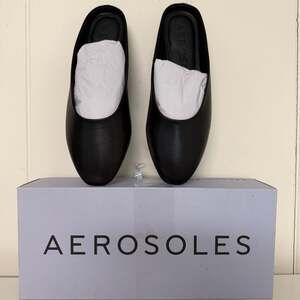 Aerosoles Women's Black Leather Mules/Slides